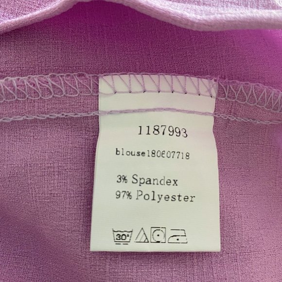 Purple One Shoulder Ruffle Blouse Size Large - Picture 5 of 6